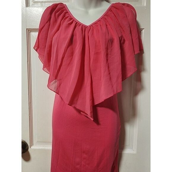 Summer Style Off Shoulder Casual Dresses Ruffle Pink Dress - Picture 6 of 10